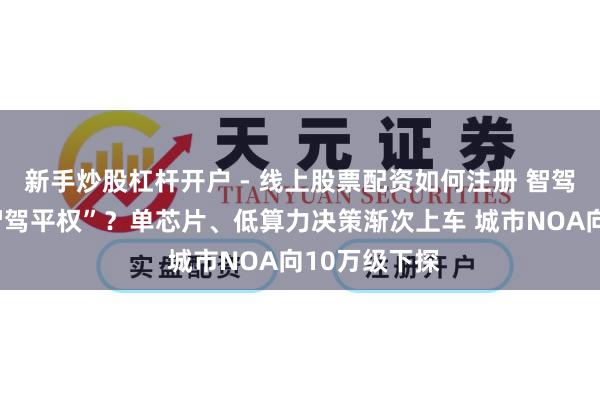 新手炒股杠杆开户 - 线上股票配资如何注册 智驾公司接棒“智驾平权”？单芯片、低算力决策渐次上车 城市NOA向10万级下探