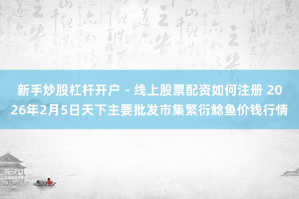 新手炒股杠杆开户 - 线上股票配资如何注册 2026年2月5日天下主要批发市集繁衍鲶鱼价钱行情