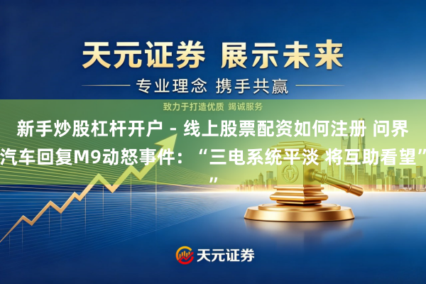 新手炒股杠杆开户 - 线上股票配资如何注册 问界汽车回复M9动怒事件：“三电系统平淡 将互助看望”