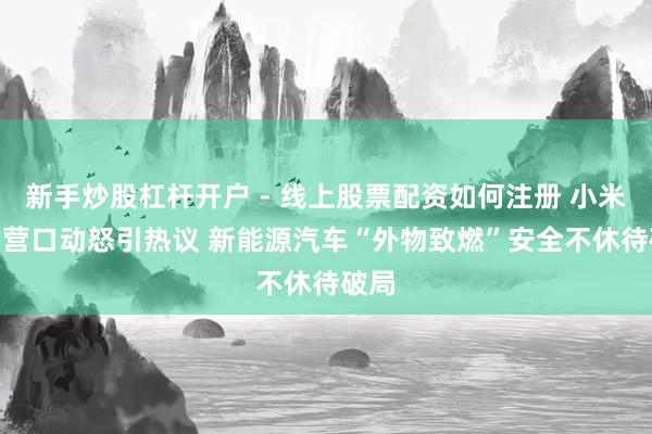 新手炒股杠杆开户 - 线上股票配资如何注册 小米SU7营口动怒引热议 新能源汽车“外物致燃”安全不休待破局